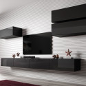 Cama Living room cabinet set VIGO SLANT 4 black/black gloss