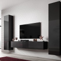 Cama Living room cabinet set VIGO SLANT 2 black/black gloss
