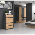Topeshop M5 ANTRACYT/ARTISAN chest of drawers
