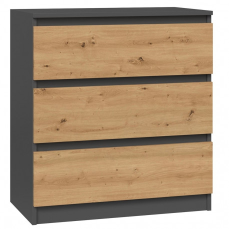 Topeshop M3 ANTRACYT/ARTISAN chest of drawers