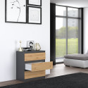 Topeshop M3 ANTRACYT/ARTISAN chest of drawers
