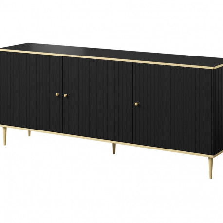 GLAMOUR chest 180x40x75.5 cm black matt + gold