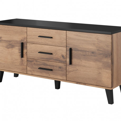 Cama sideboard LOTTA 150 2D3S wotan oak + mat black