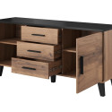Cama sideboard LOTTA 150 2D3S wotan oak + mat black