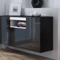 Cama sideboard VIVA 150 black/black gloss + white