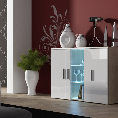 Cama sideboard 120 cm SOHO S7 sonoma oak/white gloss
