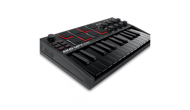 AKAI MPK Mini MK3 juhtpult klaviatuur pad kontroller MIDI USB must