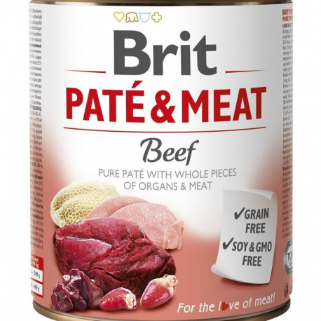 BRIT Paté & Meat with Beef - wet dog food - 800g