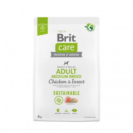 BRIT Care Dog Sustainable Adult Medium Breed Chicken & Insect - dry dog food - 3 kg