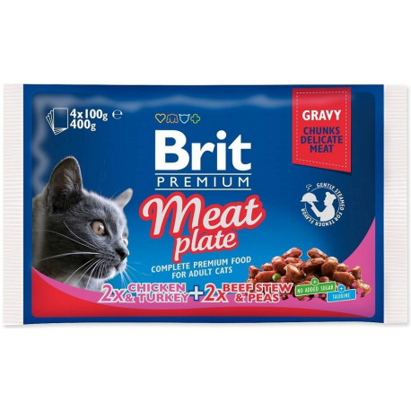 BRIT Premium Cat Meat Plate märg kassitoit 4x100g