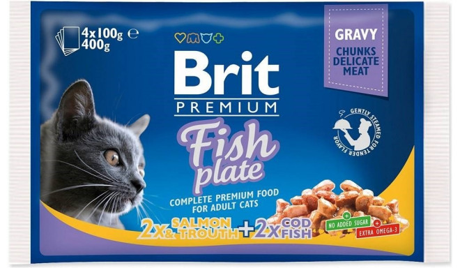BRIT Premium Cat Fish Plate märg kassitoit 4x100g