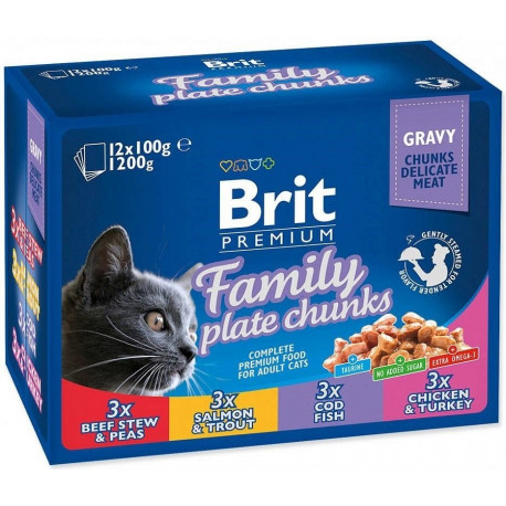 BRIT Cat Pouches Family Plate märg kassitoit 12 x 100g