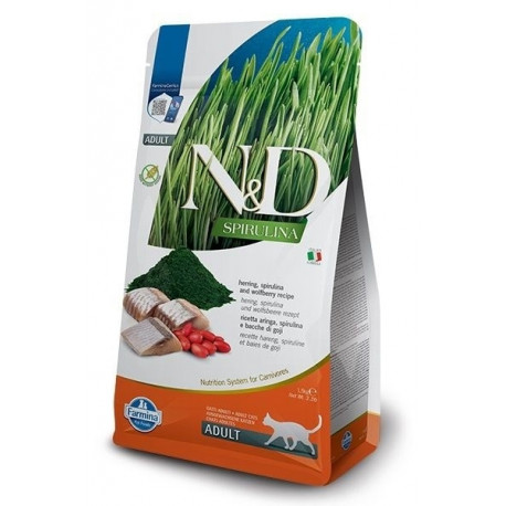 FARMINA N&D Spirulina heeringas kuiv kassitoit 1.5 kg