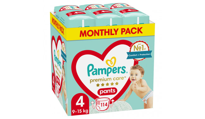 PAMPERS Premium Pants mähkmed Suurus 4, 9-15kg, 114tk