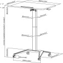 Maclean MC-453 W Mobile Laptop Desk with Pneumatic Height Adjustment, Laptop Table with Wheels, 80 x