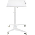 Maclean MC-453 W Mobile Laptop Desk with Pneumatic Height Adjustment, Laptop Table with Wheels, 80 x