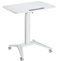 Maclean MC-453 W Mobile Laptop Desk with Pneumatic Height Adjustment, Laptop Table with Wheels, 80 x