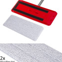 Flat Mop + Bucket + Telescopic Pole + 2 x Microfibre Pad 5.7L Floor Cleaning XXL Set Rotating Head