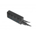 Natec USB hub USB 3.0 Mantis 2 4-port + lüliti