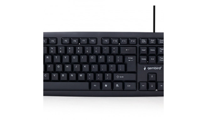 Gembird KB-U-103 klaviatuur USB US inglise must