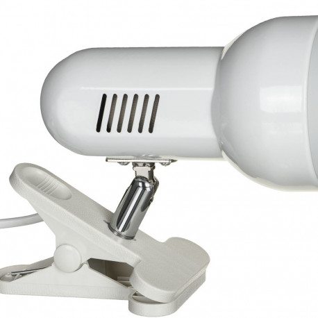Activejet Clip-on desk lamp, white, metal, E27 thread