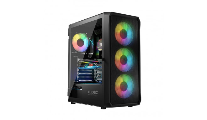Logic korpus PORTOS MINIDI USB 3.0 ARGB-valgustus, must