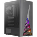 Aerocool computer case DELTABKV1 ATX RGB Front Full Side Window 12cm Fan, black