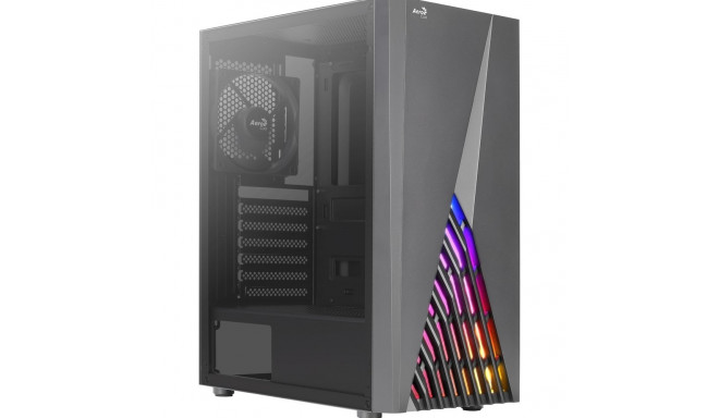 Aerocool DELTABKV1 ATX PC korpus RGB esipaneel täiskülgaken 12cm ventilaator must