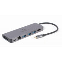 Gembird A-CM-COMBO5-05 USB Type-C 5-in-1 multi-port adapter (Hub + HDMI + PD + card reader + LAN)