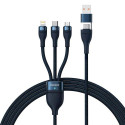 Baseus Universal Flash Series 3-in-1 Fast Charging Data Cable (USB-A to Micro + Lightning + Type-C) 