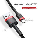 Baseus Type-C Cafule Cable 3A 1m Red + Black (CATKLF-B91)