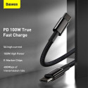 Baseus Type-C - Type-C cable Tungsten Gold Fast charging and data 100W (20V/5A) 2m Black (CATWJ-A01)