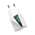 Baseus Travel Charger set Super Si 1C QC (With Simple Wisdom Cable Type-C to Lightning 1m) 20W EU Wh