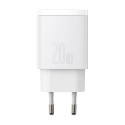 Baseus Travel Charger Compact Quick Charger U+C 20W EU White (CCXJ-B02)