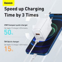Baseus Travel Charger Compact Quick Charger U+C 20W EU White (CCXJ-B02)