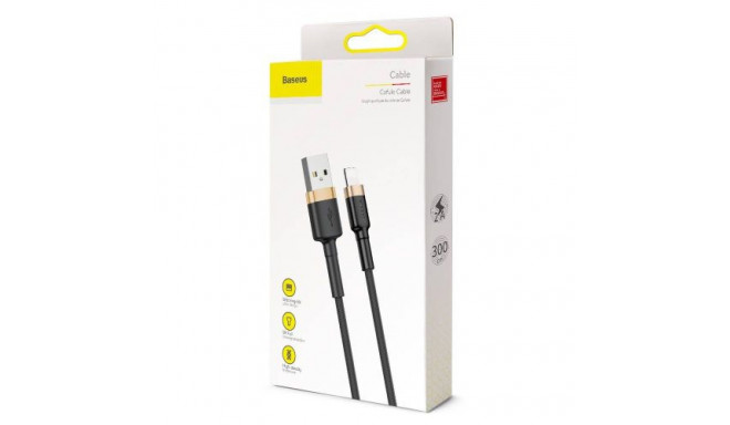Baseus Lightning Cafule Cable 2A, 3m Gold/Black (CALKLF-RV1)