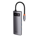 Baseus HUB Metal Glam Series 5-in-1 (3xUSB-A 3.0, Type-C male, Type-C female, HDMI-A), Gray EU (WKWG