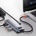 Baseus HUB Metal Glam Series 5-in-1 (3xUSB-A 3.0, Type-C male, Type-C female, HDMI-A), Gray EU (WKWG