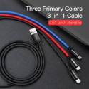 Baseus Cable Three Primary Colors Light/Type-C/Micro Nylon Braid 3.5A 1.2m Black (CAMLT-BSY01)