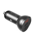 Baseus Car Charger Digital Display 2xUSB with 3-in-1 Cable 1.2m, 24W 4.8A, Black/Gray (TZCCBX-0G)