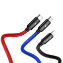 Baseus Cable Three Primary Colors Light/Type-C/Micro Nylon Braid 3.5A 1.2m Black (CAMLT-BSY01)