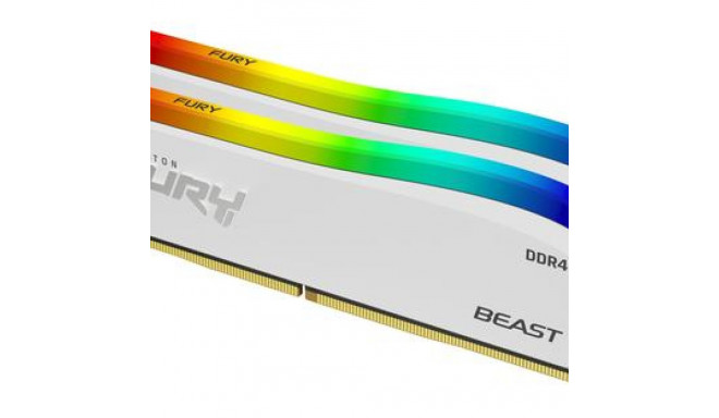 Kingston RAM Fury 16GB 3600MT/s DDR4 CL17 DIMM (Kit of 2) Beast White RGB SE