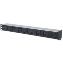 Intellinet 163613 Listwa zasilająca (PDU) Rack 19" 1U 8x gniazdo C19, 110-250V/16A, kabel 2m