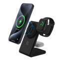 Crong MagSpot Pivot Stand - MagSafe charger for iPhone, Apple Watch and AirPods (Shadow Black)