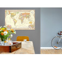 Seinapilt - Cream World Map - 120x80