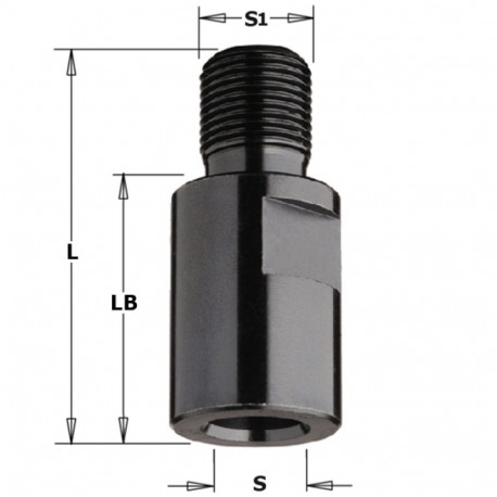 Kinnitusvõll M12x1-M12x1 LB=25