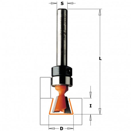 DOVETAIL BIT HWM S=6 D=9.5x9.5 W/BRNG