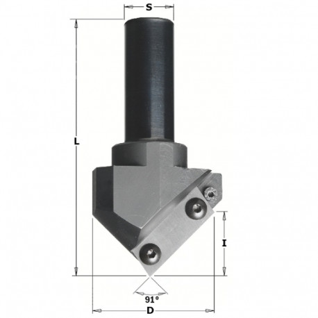 CNC frees V-profiil 60° D=42x35x115 S=20x50 RH