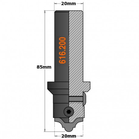 PROFILED KNIFE FOR MDF RH (ROUTER BIT 616.200)