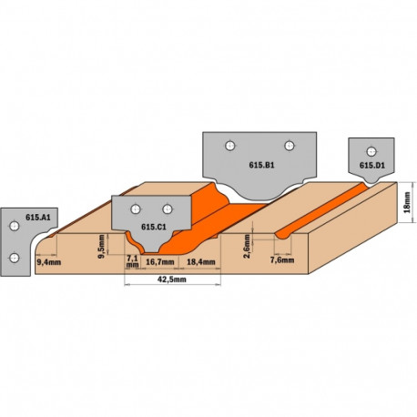 Profiiltera HM, paar (profiil  A3) 30x25x2 mm